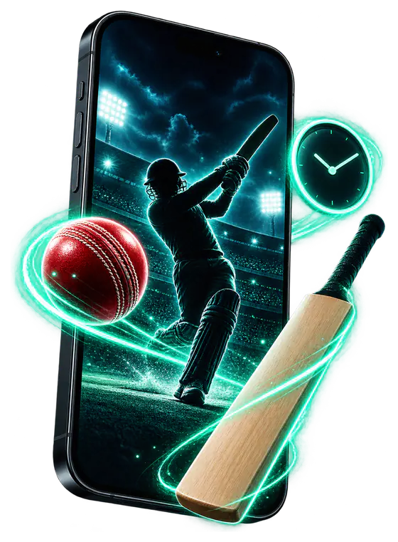 Today's cricket match fixtures on a phone