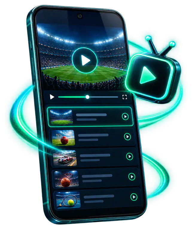 Built-in IPTV player screen in Sportzfy
