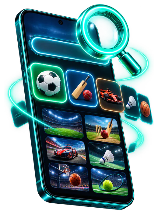 Searching sports channels in the Sportzfy app