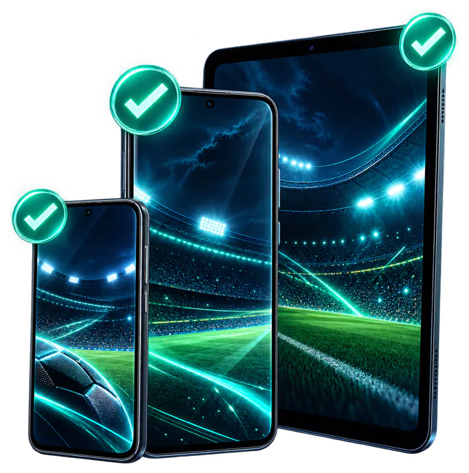 Sportzfy running on different Android devices