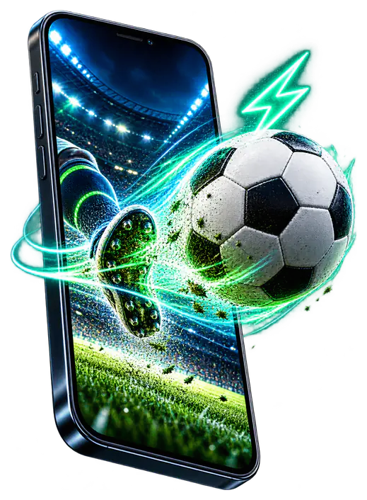 Sportzfy app on an Android phone showing live football