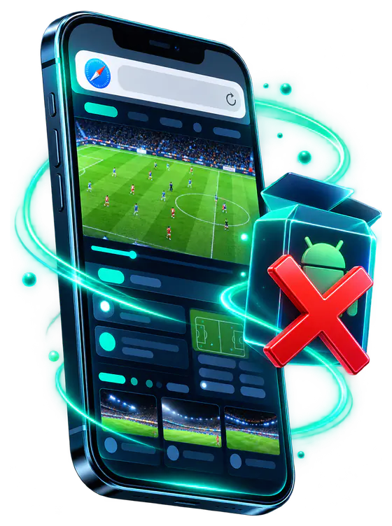 Safari on iPhone opening a sports website