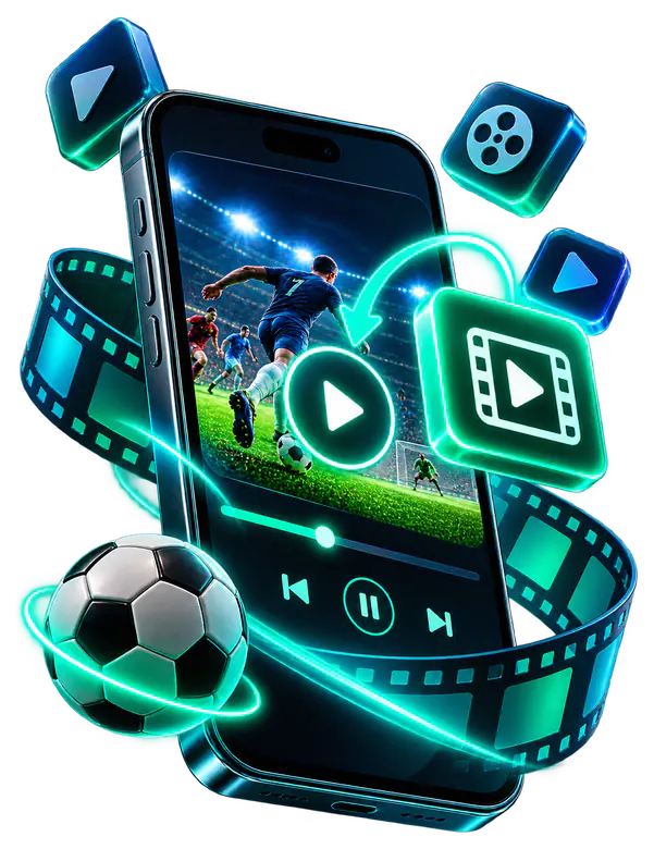 Video player on an iPhone screen