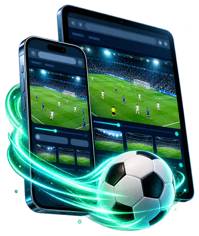 Sportzfy for iOS on an iPhone and iPad