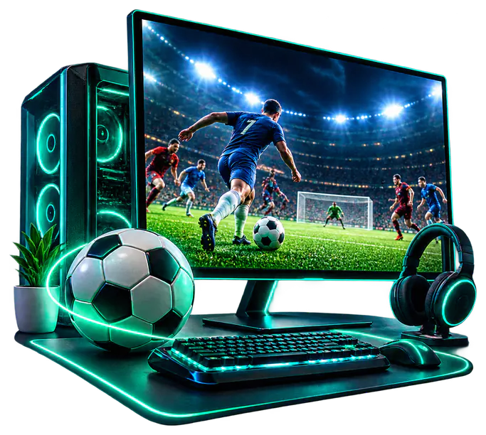 Watching live sports on a big PC screen