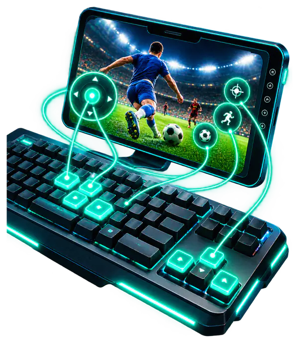 Keyboard keys mapped to app controls